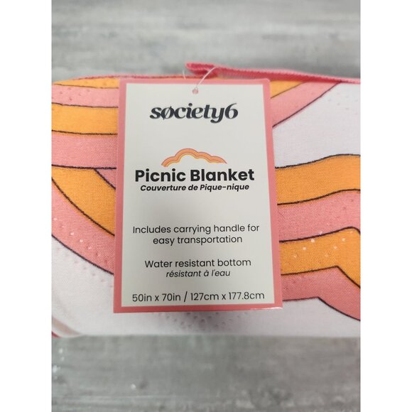 Society 6 Picnic Blanket Water Resistant Carrying Handle 50"x70" NWT - Picture 2 of 6